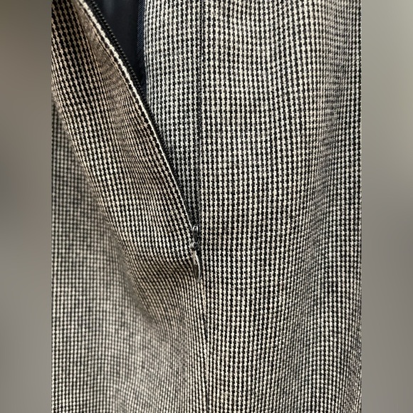 Evan Picone VTG 2 Piece Wool Black White Plaid Blazer Skirt Velvet Office Set - Picture 11 of 17